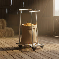 Stainless Steel Grain Bag Holder Heavy Duty Adjustable Sack Filling Frame