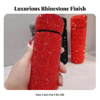 Portable Rhinestone Water Bottle High-End Look Rhinestone Insulated Bottle Luxury Gift for Women, Fashion Lovers, Gifting, Office, Daily Use