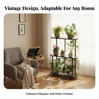 Multi-Tiered Rolling Plant Stand Floor-Standing Multitiered Plant Stand Stable design High and Low Layout for Balcony, Indoor