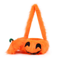 Halloween Plush Pumpkin Head Bag for Trick or Treat Party
