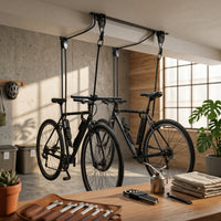 2 Pieces Pulley Storage Hoist Heavy Duty Lifting Hanger Black Metal