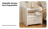 Bedside Drawer Unit Rounded Corners Single-Drawer Bedside Table Elevated Legs
