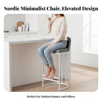 Upholstered High-Back Stool with Backrest Home Furnishing Minimalist Design
