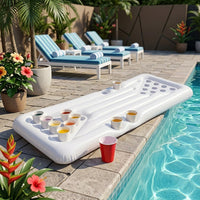 Inflatable Rectangular Ice Bar for Summer Team Building, Water Park, Portable Beverage and Fruit Tray Ice Trough