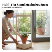 Multi-Tier Plant Shelf Indoor & Outdoor Use Wheeled Flower Pot carrier for Balcony