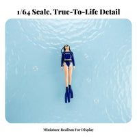 1/64 Scale Diver Figure High Detail Miniature Female Scuba Diver Detailed Craftsmanship Underwater Scene Figure for Hobbyists, Dioramas, Sand Tables