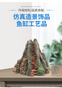 Aquarium Decoration Pneumatic Volcano Resin Ornament for Fish Tank