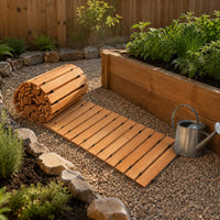 Wooden Garden Path Easy to Install Roll out Walkway Decorative Portable Wooden Pathway for Party