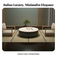 2 Pieces Round Nesting Table Set Light Luxury aesthetic Household Furniture Sintered Sta Top Internal Storage for Living Room