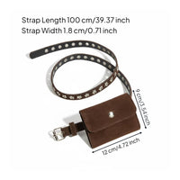 Belt Bag Retro Design Belt Pouch Decorative for Travel, Shopping, Women