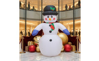 Christmas Inflatable Snowman Freestanding Snowman with Red Hat Holiday Display Oversized Festive for Families, Yard, Indoor