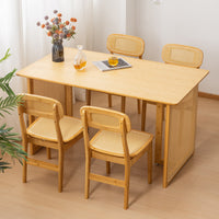Bamboo and Rattan Dining Table with Chairs