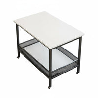 2-Tier Rolling End Table Movable with casters Household Furniture Space-Saving