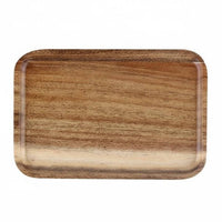 Wooden Cake Stand with Glass Dome Freshness Protection Rectangular Cake Dome