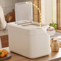 Sealed Rice Container Single-Press Dispensing Moisture-Proof Rice Box Clear Body