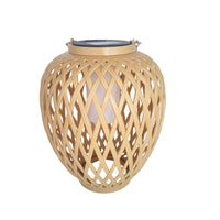 Lantern with Woven Shade Hanging Lantern with Rope Loop Boho for Porch