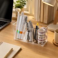 Pen Holder, Desktop Storage, Pen Pouch, Large Capacity, Transparent, Desk Organizer, Student, Remote Work, Small Items Case, Office, 9/12/18/7/6.5cm