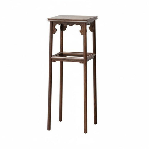 Tall Wooden Flower Stand Sturdy Wood Construction Unrestricted Standing Pot Riser Floor-Standing Versatile for Living Room
