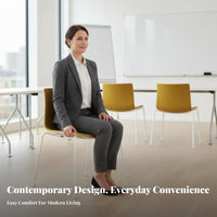 Stackable Armless Chair Contoured Seat Molded Plastic Shell Chair for Homeowners