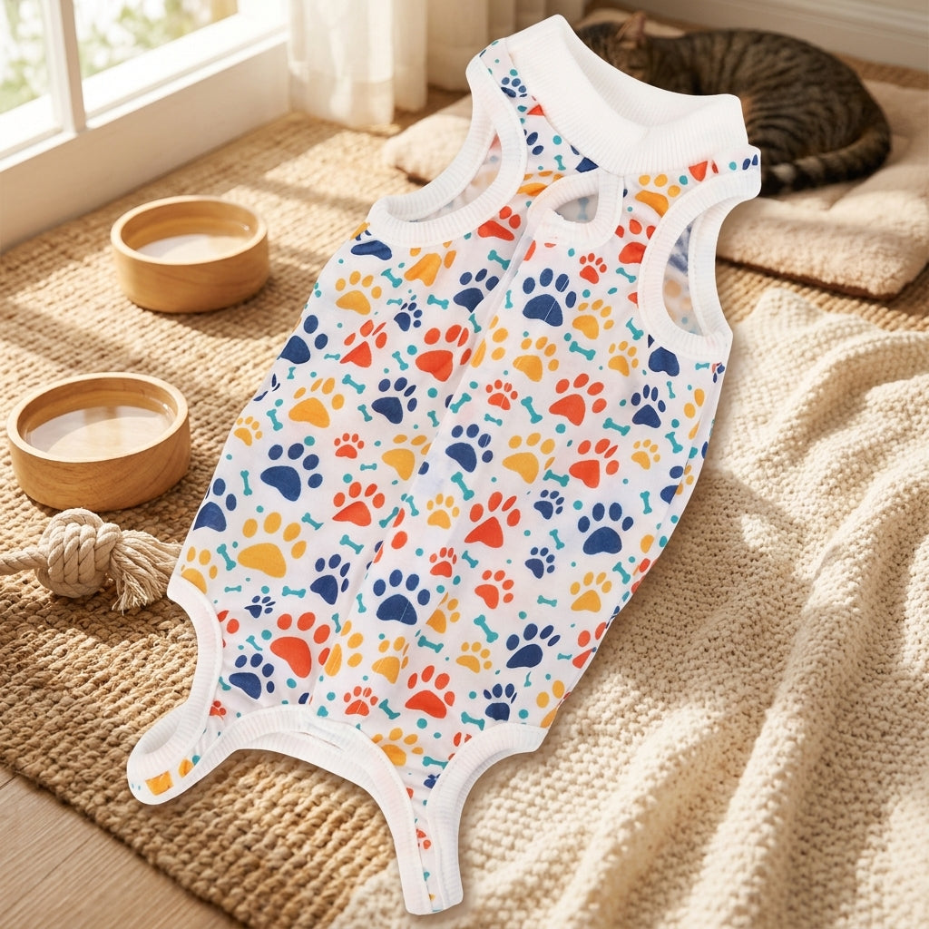 Cat Recovery Suit with Tie Straps, Breathable Cat Surgery Suit for Anti Licking, Post Surgery Suit Cat and Cat Spay Suit for Kitten Recovery