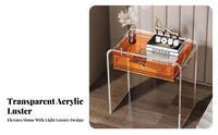 Curved designd Table with literature material compartment compartment Ample Storage Nightstand Multi-Functional