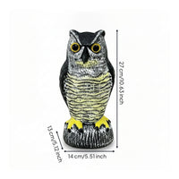 Owl Figurine Large Eyes Outdoor Decoration Black and White