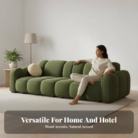 Biscuit Sofa Minimalist Design Deep Seat Sectional Sofa Firm-Density Foam Filling Upholstered Chaise Sectional for Homeowners, Lounge Area