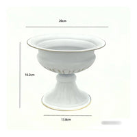 Gold Pedestal Vase Decorative Metal Flower Pot Wide Opening for Wedding, Hotel