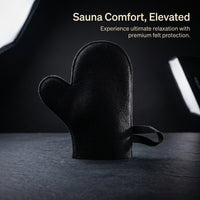 Sauna 3-Piece Set with Glove and Seat Cushion for Men and Women, Wool Felt Accessories for Steam Room, Lightweight Heat Protection