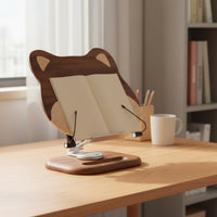 Dog-Themed Book Holder Book Stand Solid Wood Wooden Multi-Functional Cute Dog Bookrest for Students