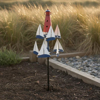Metal Sailboat Wind Garden Ornament Sailboat Wind Easy to Set Up