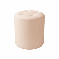 Upholstered Stool Small Leather-Like Stool Low-Height for Dressing Area