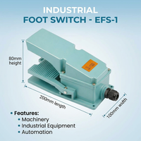 Heavy Duty Foot Pedal Switch, Aluminum Alloy Foot Pedal for Lathe, Industrial Foot Switch 250V 15A,  - Image 7
