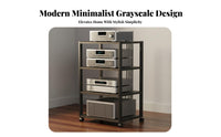 With Wheels KTV Sound System Cabinet Heavy-Duty Mobile Amplifier Stand Thickened Steel Frame Audio Visual Equipment Stand Sturdy Structure for Audiophiles, Studio, Living Room