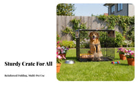 Easy to Clean Dog Kennel Double Door Design Dog Crate with Removable Tray Secure Latch Lock Pet Housing Rust-Resistant for Small Dogs, Young Dogs, Outdoor, Training