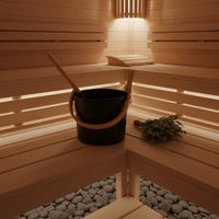 Aluminum Sauna Pail Set Black Bath Accessory Large Capacity for Steam Room