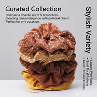 Large Velvet Scrunchies for Women, Leopard Print Scrunchie Set 5, Big Ponytail Holders for and Teens