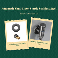 Stainless Steel Washing Machine Tap, doubleFunction Angle Valve, Double Control, 1 In 2 exit exitlet, Easy Installation, Bathroom Utility