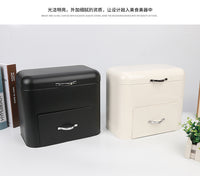 江门厂家金属面包箱铁皮复古厨房储物罐铁皮抽拉面包箱收纳