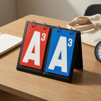 Spiral Binding Guandan Score Board Red and Blue Cards Flip Score Board Large White Letters Manual Flip Scoreboard Black Cover for Match Play