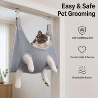 Cat Dog Grooming Hammock, S Size 63x45cm Twill Fabric Hanging Harness, for Nail Clipping Ear Cleaning Anxious Dogs