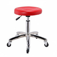 Chrome Base Round Adjustable Height Stool Swivel Bar Stool Drafting Chair for Kitchen, Workshop