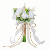 White Artificial Bouquet Elegant Bridal Bouquet Soft for Brides, Bridesmaids