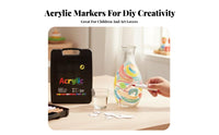 48 Pieces Washable Glass Painting Pens Soft Tip Paint Markers DIY Decoration Art Supplies Multi-Surface for Crafters, Artists, Decorating, Home