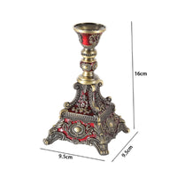 Ornate Candlestick Holder Glossy Metallic Look Single Head Candlestick Holder