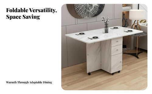 Multifunctional Foldable Dining Table Sturdy and Long-Lasting Folding Dining Table Easy to Clean Rounded Corners for Apartment Dwellers, Small Families, Students, Dorm Room, Home Office