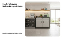 Modern Sideboard Cabinet Italian Design Dining Room Storage Cabinet Multi-Functional Kitchen Buffet Server for Homeowners, Families, Home Bar, Hallway