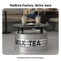 Oil Drum Chair and Table utilitarian design Barrel Seating Creative these containerse sturdyDuty for Homeowners, pairs, Backyard