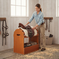 Wooden Saddle Rack Heavy Duty Horse Saddle Stand Rustic for Tack Room, Stables