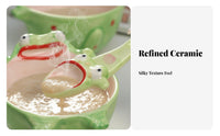 Frog Bowl Creative Design Ceramic Frog Bowl Great Gift Idea Quirky Animal Dinnerware for Women, Kids, Birthday, Breakfast
